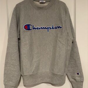 Champion reverse weave gray crewneck sweatshirt mens small